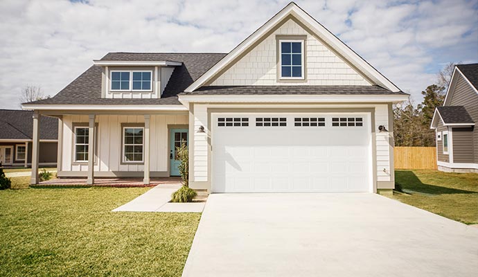 Newly installed garage door