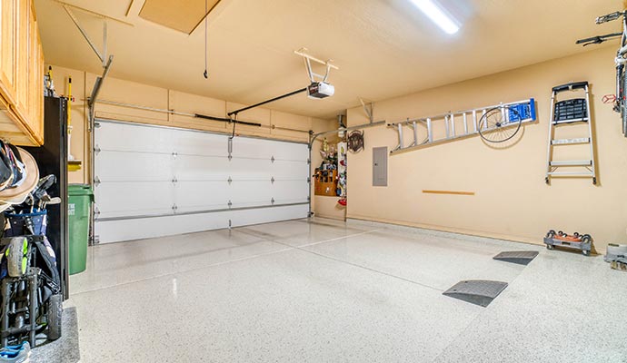 Renovated and well-organized garage interior